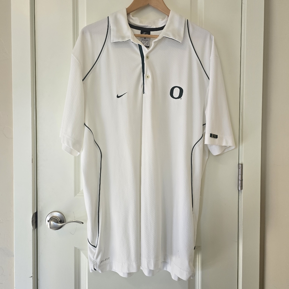 Men’s University of Oregon Ducks White Nike Dri-FIT Polo XL Golf Preppy Outdoor - Picture 13 of 13